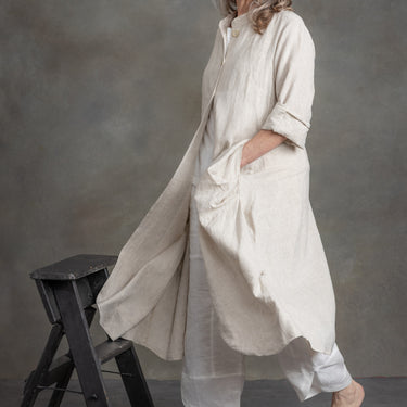 Magali Coat in Natural Linen
