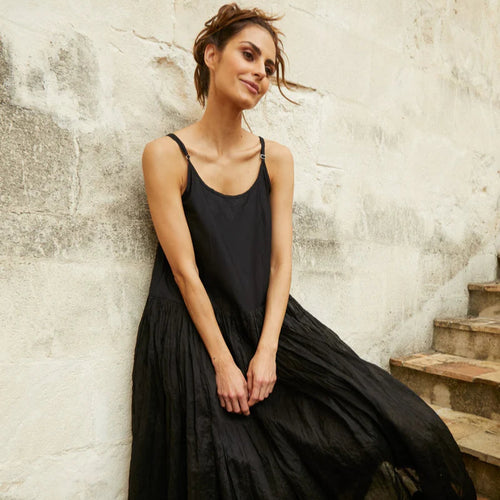 Long Tutu Dress in Black Organdy